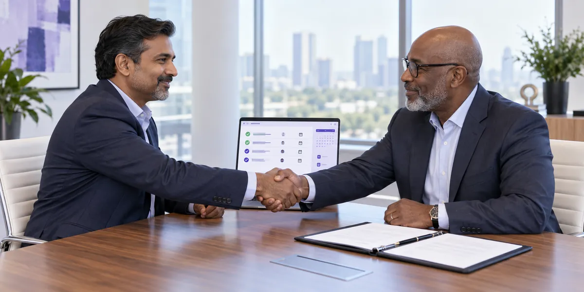 Buyer and account executive confirming final actions and approvals