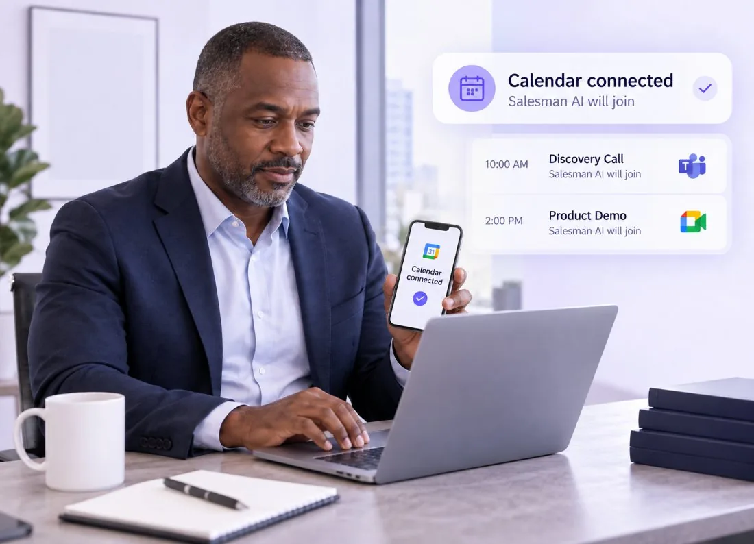 Calendar connected with a customer meeting selected for reporting
