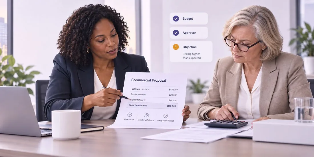 Commercial report covering budget, approver and objections